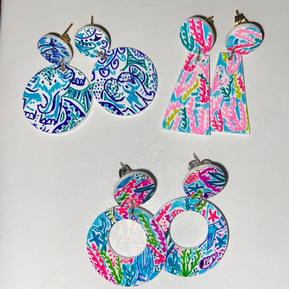 Lilly Pulitzer Inspired Earrings
